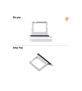 iPhone 16 Plus Sim İç Yuvası Tepsisi Aparatı Çekmecesi Kart Yuvası Tray Tekli (Gümüş)
