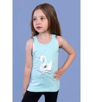 Toontoy Kız Çocuk Kuğu Baskılı Atlet (Fuşya)