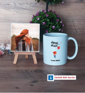 Ütopyalar Güzeldir Fotoğraflı Dekoratif Taş, Kupa Bardak Beyaz Hediye (Model 1)