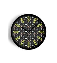 Uzay - Astronot - Astronomi Temalı Modern Duvar Saati - 25cm - Önü Camlı Siyah Kasa