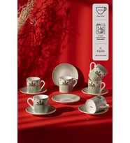 Belmond New Bone 6 Kişilik Kahve Fincan Takımı 90 ml Turuncu