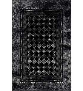 Eliana Home Baskılı, Yıkanabilir Kaymaz Taban Salon Halısı LNA0297-SD1137 100x150 cm (Siyah)