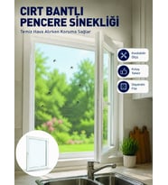 Şeffaf File Yapılı Cırt Bantlı Pencere Sinekliği Pratik Kullanım