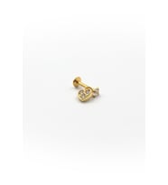 Kalp Sallantılı Tek Taş Tragus & Helix Piercing – Gold, Anti Alerjik, Kararma Yapmaz