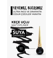 Pretty Beauty Liquid Eyeliner, Black Eyeliner (MAT SİYAH), Suya Dayanıklı Siyah Eyeliner