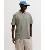 JJEAUSTIN ZIP POLO SS NOOS Vetiver