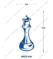 MGZS-046 YARI KALICI SATRANÇ VEZİR TAŞI DESEN DÖVME-TATTO