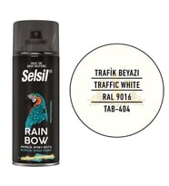 Selsil Rainbow Akrilik Sprey Boya TRAFİK BEYAZ 400 ml. - RAL9016