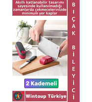 #BıçakBileyici Ergonomik Tutuş Kaymaz Taban İnce Kaba Bileme 2 Kademeli Katlanabilir Bıçak Bileyici