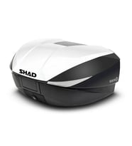 SH58X White Motosiklet Arka Çanta 3 Kademeli Kapasiteli Beyaz Top Case Motor Çanta