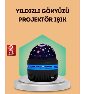 Northcity USB Galaxy Projektör Lamba - 360° Dönen Romantik Atmosfer Işığı, Çocuk Odası ve Parti Dekoru