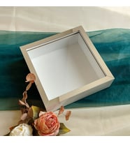 25x25 Cm Beyaz-Gümüş Derin Anı Çerçevesi-6 Cm Derinlikli Anı Çerçevesi! İsimsiz-Ledsiz! Hkm Ticaret