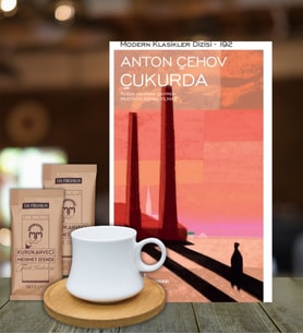 Çukurda Anton Çehov Bambu Fincan Türk Kahvesi Kişiye Özel Not Kitap Hediye Seti