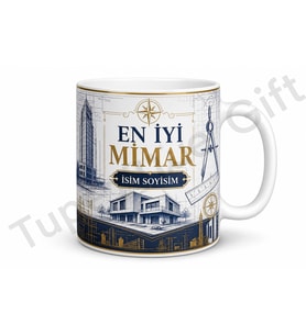 Mimara Hediye İsme Özel Baskılı Kupa Bardak Mimar Tasarım Hediyesi