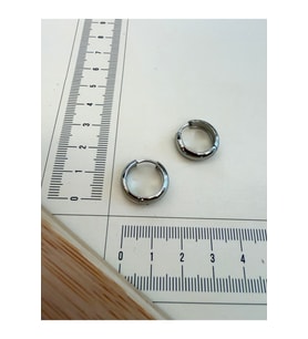 316 L Cerrahi Çelik 5mm*14mm Bombeli Çelik Halka Küpe Gümüş