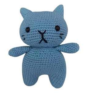 Mavi Miniş Pisi Uyku Arkadaşı Amigurumi Organik Oyuncak