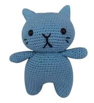 Mavi Miniş Pisi Uyku Arkadaşı Amigurumi Organik Oyuncak