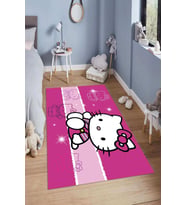 Dijital Baskılı Kaymaz Taban Yıkanabilir Kolay Temizlenir Modern Çocuk Odası Halısı NDÇ-HT-1168 (Pembe)