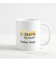 Coğrafya Öğretmeni Kupa Bardak (4. Tasarım) (Beyaz)