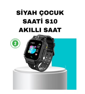 Mey İthalat® S10 Siyah Akıllı Çocuk Saati Konum Takip ve Güvenlik Özellikli
