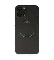 Apple İphone 12 Pro Kılıf Jack Magneticsafe Lens Silikon - Siyah