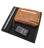 Signator D267 İsme Özel Set - Deri Cüzdan Kartlık + Çakmak  + Kalem Seti  İsme Özel Hediyelik Set (Karışık)