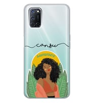 Oppo Summer Lady Tasarımlı Şeffaf Telefon Kılıfı