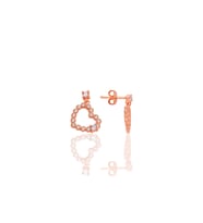 Gümüş rose zirkon taşlı sallantılı küpe SGTL12768ROSE