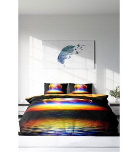 Çift Kişilik ( Lastikli Çarşaflı ) %100 Pamuk Saten Nevresim Takımı Color World