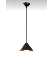 Dylight Derin Siyah Metal Dekoratif Tekli Rustik Sarkıt Avize Çap:22cm