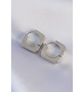 Pirinç Gümüş Renk Kare Küpe - TJ-BKP8987