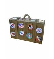 TUNS WOODS Dekoratif Retro Ahşap Bavul Valiz (43cmx30cm Derinlik 14cm) Dekor ve Dekorasyon Amaçlıdır! (Kahverengi)