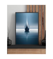 Tablo  Ahşap Çerçeveli Tablo  Çerçeveli Poster  Deniz, Gemi Temalı Tablo, Minimal, Soyut Tablo (Karışık)