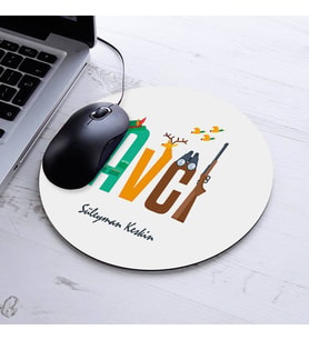 İsimli Avcı Temalı Yuvarlak Mousepad