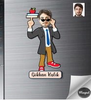 Kişiye Özel Öğretmen Erkek Ahşap Magnet -3