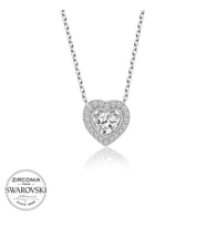 Swarovski Taşlı Gümüş Kalp Bayan Kolye