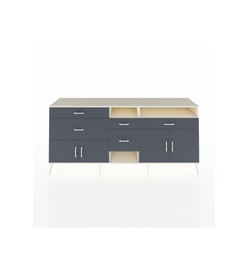 Hyperion Konsol 4 Raflı 5 Çekmeceli 4 Kapaklı 220x44x99 Aytaşı-Antrasit
