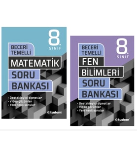 TUDEM YAYINLARI 8.SINIF LGS BECERİ TEMELLİ MATEMATİK - FEN BİLİMLERİ - SORU BANKASI