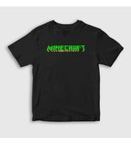 Presmono Unisex Çocuk Siyah Logo Minecraft T-Shirt 29369tt