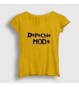 Presmono Kadın Sarı Logo Depeche Mode T-Shirt 140658tt (Sarı)