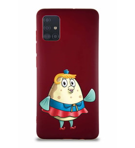 Samsung Galaxy A51 Soft Premier Kapak Bayan Puff Tasarımlı Silikon Kılıf - Mürdüm (Şeffaf)