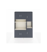 Arges Dolap 9 Raflı 6 Kapaklı 132x30x195 Antrasit-Antrasit/Aytaşı