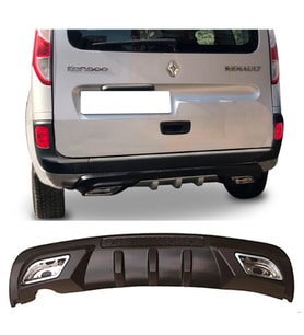 Renault Kangoo Difüzör Difizör Siyah + Kare Egzoz Görünüm C Tip