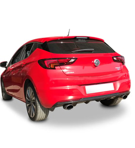 Opel Astra Uyumlu K 2016 Sonrası Arka Tampon Eki - Difüzör (Plastik)