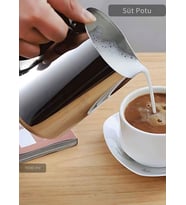 Süt Potu Paslanmaz Süt Köpürtme Sürahisi Çelik Pitcher 1000 ml