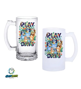 Bluey Kulplu Bira Bardağı Buzlu veya Şeffaf Seçenekli 0276