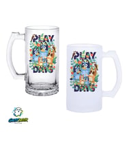 Bluey Kulplu Bira Bardağı Buzlu veya Şeffaf Seçenekli 0276