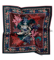 Levidor Royal Eşarp Etnik Desen Siyah Bordo