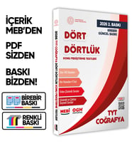2026 YKS-TYT MEBİ-OGM Dört Dörtlük Coğrafya Pekiştirme Testi Renkli Soru Bankası BASKI ÜCRETİ
