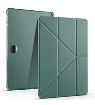 Honor Pad 9 Uyumlu Kılıf Zore Tri Folding Kalem Bölmeli Standlı Kılıf (Koyu Yeşil)